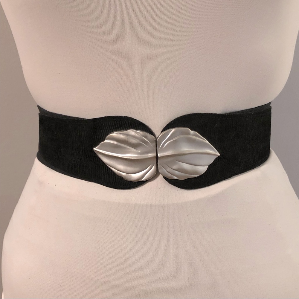 Vintage Axcess Leather and Elastic Statement Belt